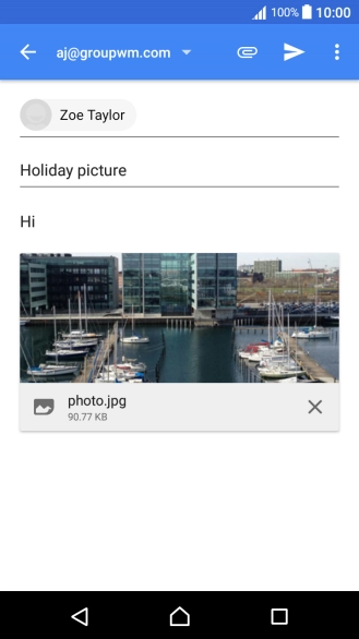 Press the send icon when you've finished your email message.