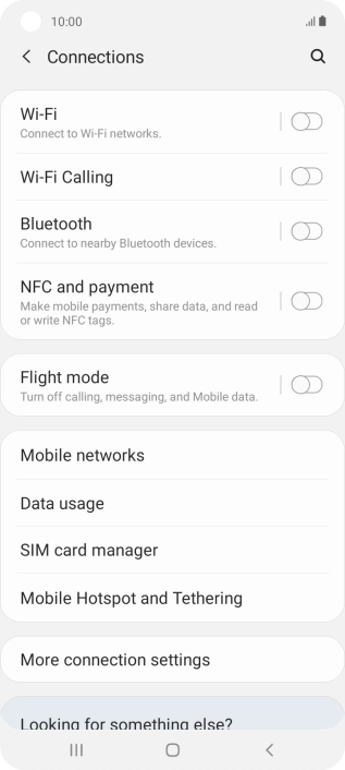 Press Mobile networks.