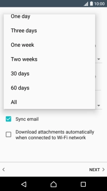 Press the required setting.