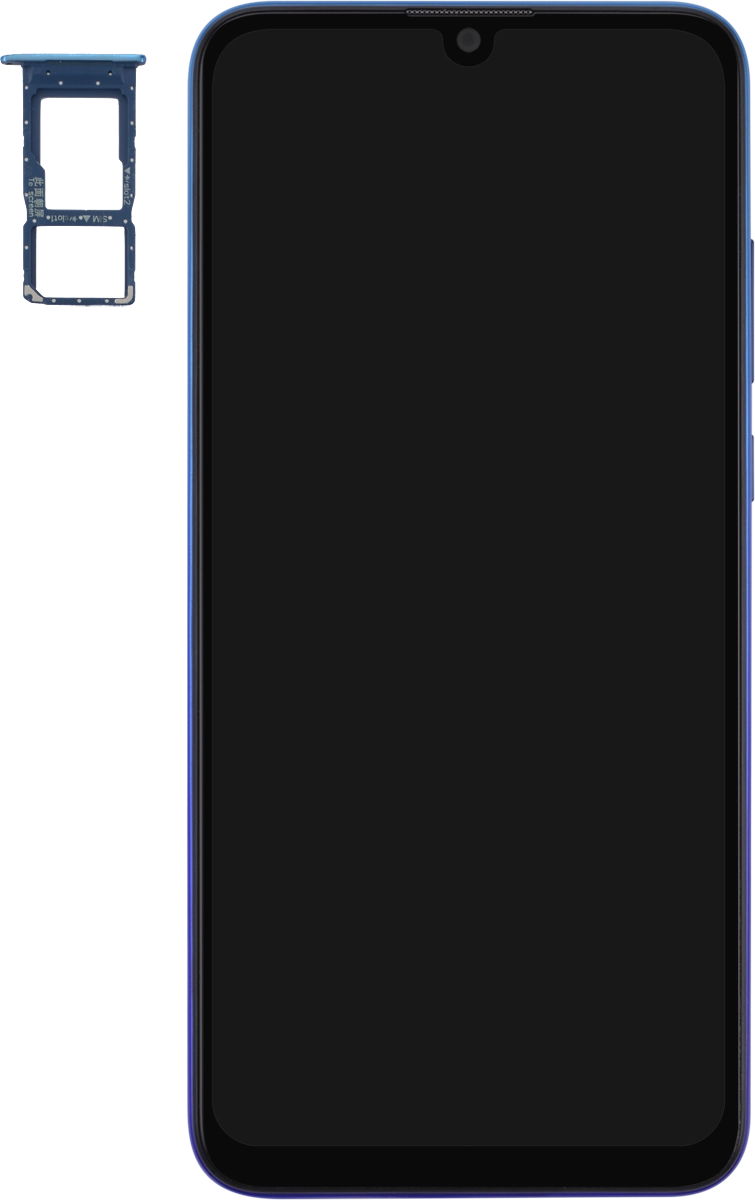 Turn your SIM so the angled corner of the SIM matches the angled corner of the first SIM holder and place your SIM in the SIM holder.