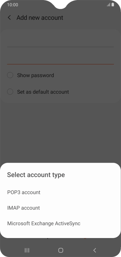 Press IMAP account.