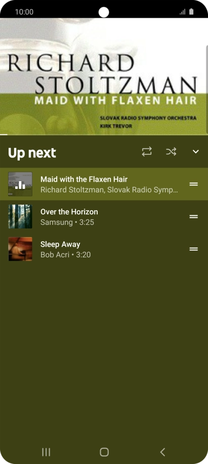 Press the repeat icon to turn the function on or off.