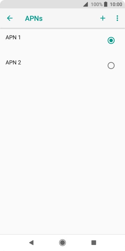 Press the field next to the data connection to activate it.
