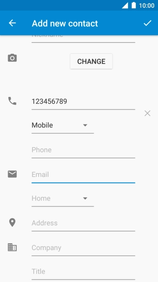 Press Email and key in the required email address.