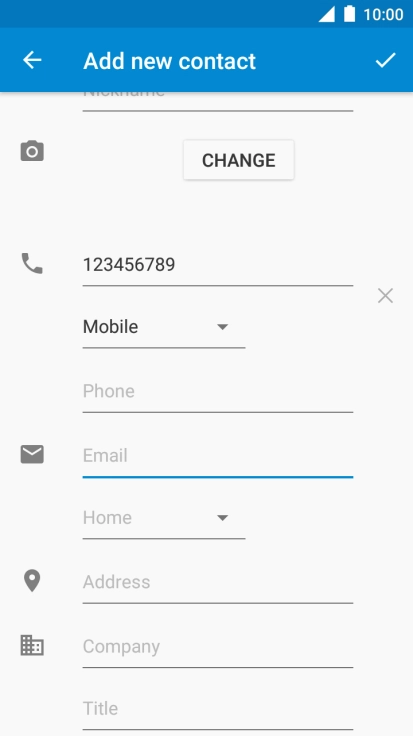 Press Email and key in the required email address.