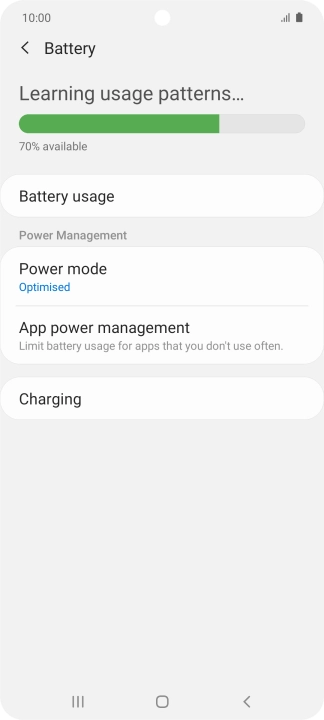 Press Power mode.