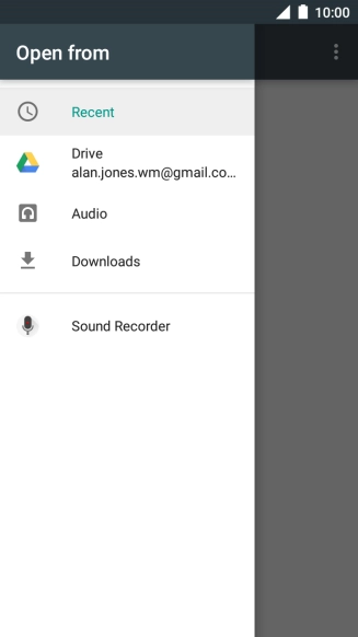 Press Audio and go to the required folder.