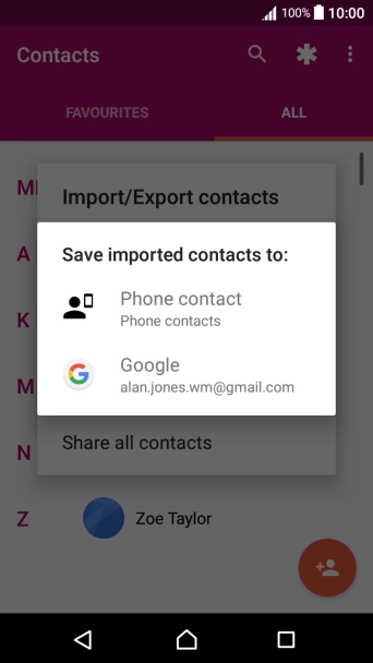 Press Phone contact.