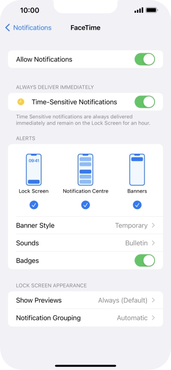 Press the indicator next to 