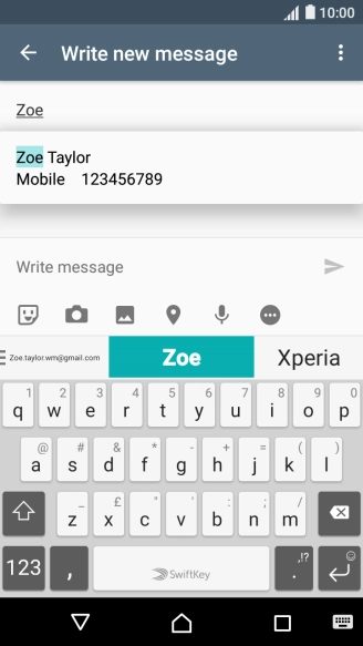 Press the required contact.