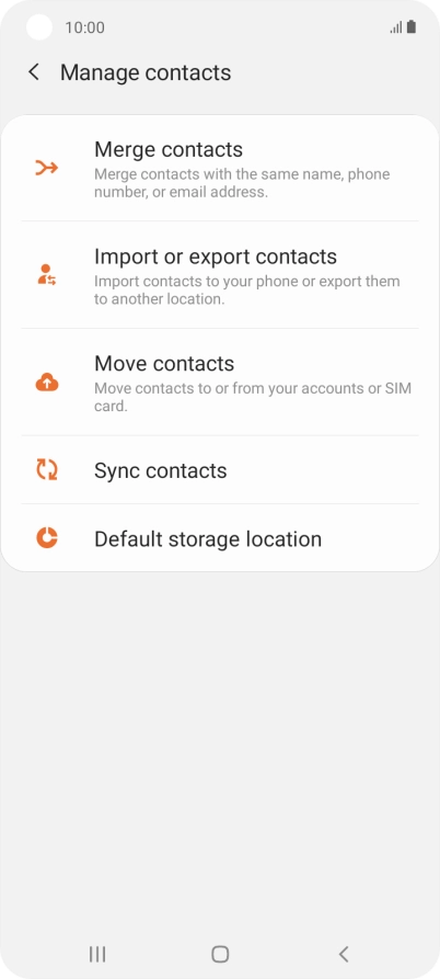Press Import or export contacts.