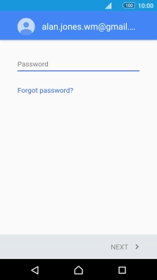 Press Password and key in the password for your Google account.