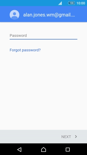 Press Password and key in the password for your Google account.
