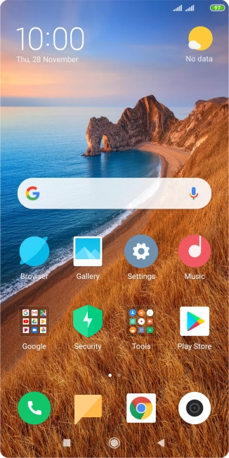 When the battery charging icon is displayed, the battery is charging.