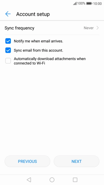 Press Notify me when email arrives to turn the function on or off.