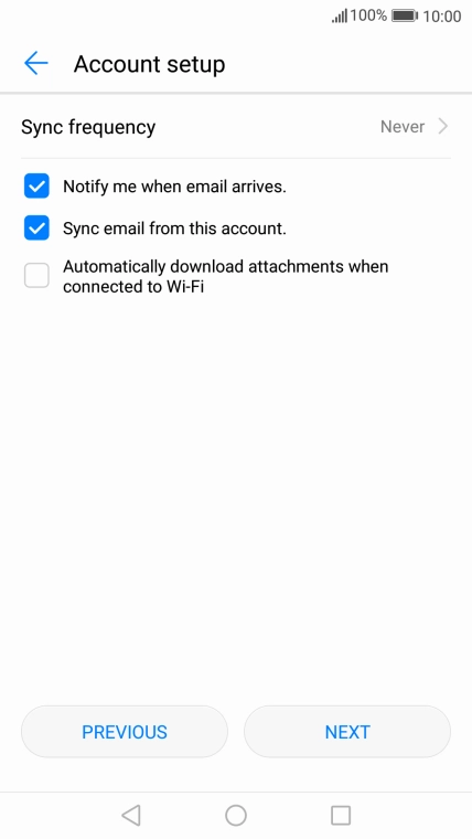 Press Notify me when email arrives to turn the function on or off.