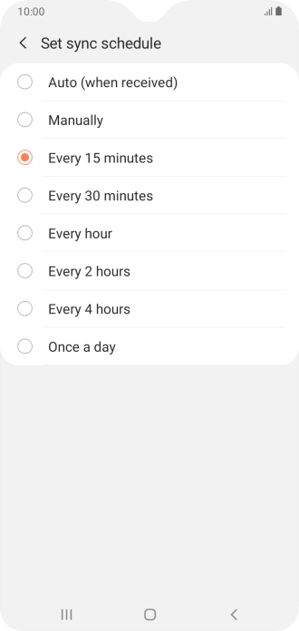 Press the required setting.