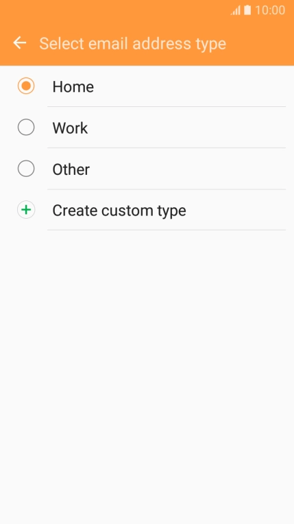 Press the required email type.