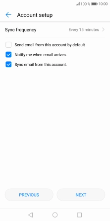 If this screen is displayed, you email account has been recognised and set up automatically. Follow the instructions on the screen to key in more information and finish setting up your phone.