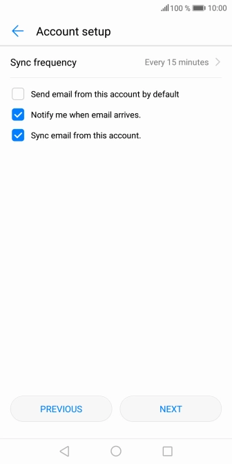 If this screen is displayed, you email account has been recognised and set up automatically. Follow the instructions on the screen to key in more information and finish setting up your phone.
