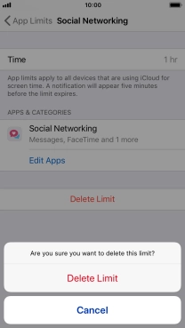Press Delete Limit.
