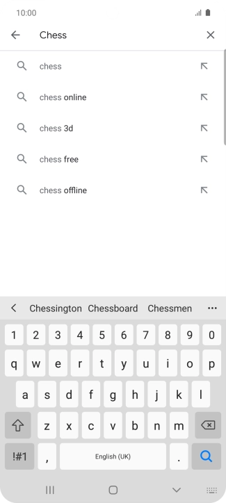 Key in the name or subject of the required app and press the search icon.