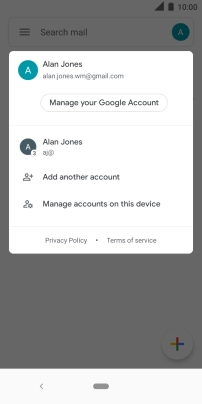 Press the required account.