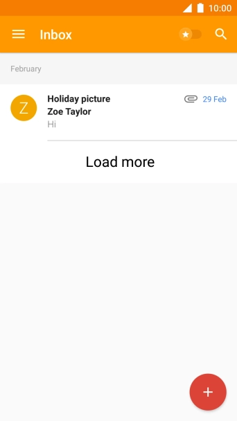 Slide your finger right starting from the left side of the screen.