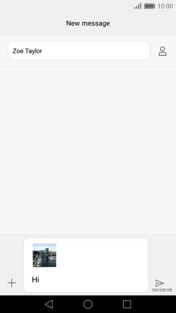 Press the send icon when you've finished your picture message.