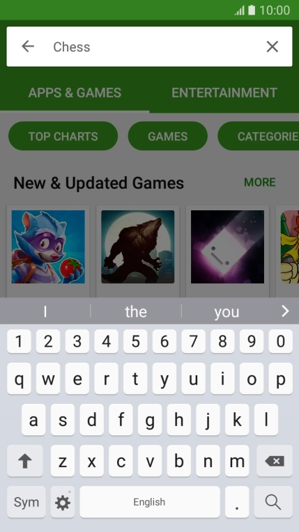 Key in the name or subject of the required app and press the search icon.