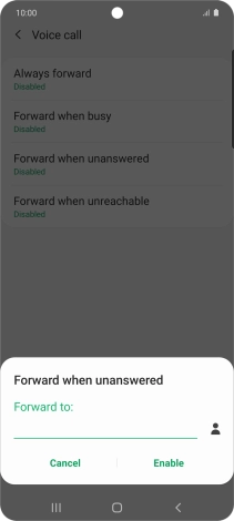 Key in (prefix) 5 (your phone number) and press Enable.