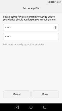 Key in the PIN again and press Done.