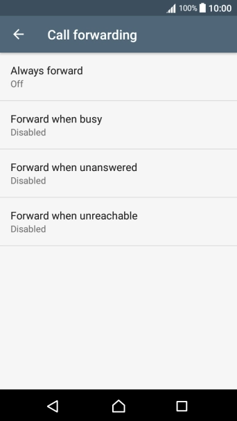 Press the required divert type.