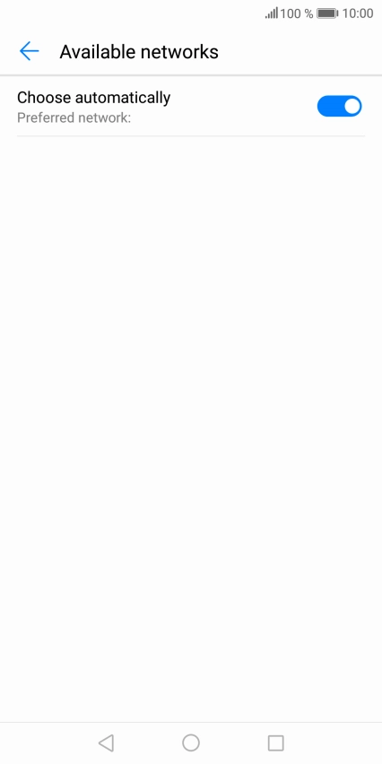 If you want to select a network manually, press the indicator next to 