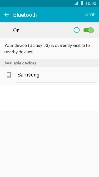 Press the required Bluetooth device and follow the instructions on the screen to pair the device with your phone.