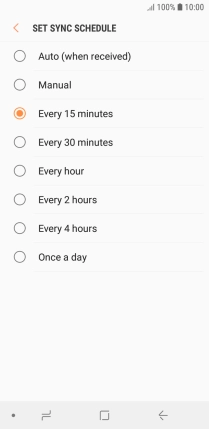 Press the required setting.