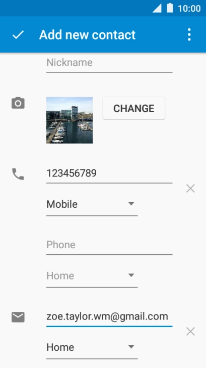 Press the drop down list below the email address.