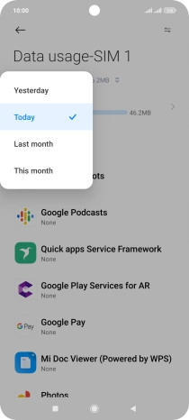 Press the required setting.