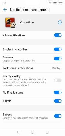 Press the indicator next to 