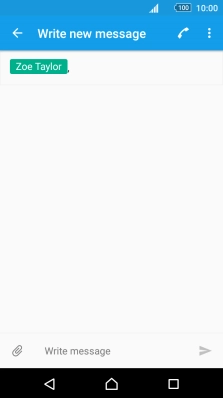 Press the text input field and write the text for your text message.