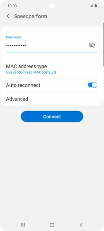 Key in the password for the Wi-Fi network and press Connect.