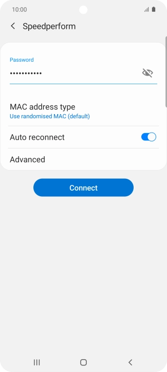 Key in the password for the Wi-Fi network and press Connect.