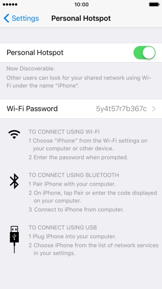 Press Wi-Fi Password and key in the required password.