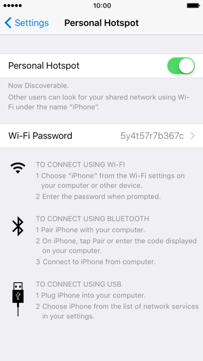 Press Wi-Fi Password and key in the required password.