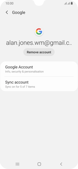 Press Sync account.