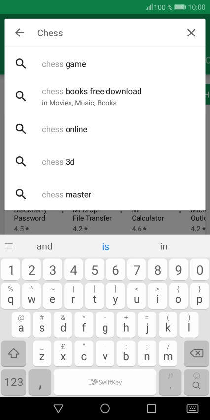Key in the name or subject of the required app and press the search icon.