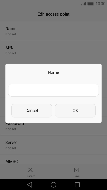 Key in Vodafone Internet and press OK.