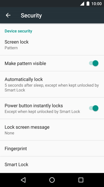 Press Screen lock and key in the current phone lock code.