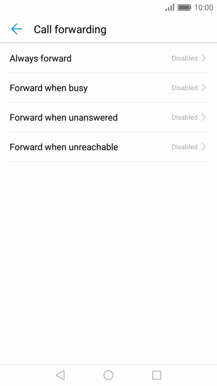 Press the required divert type.