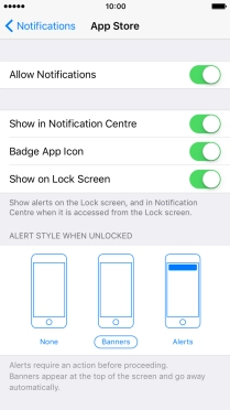 Press the indicator next to 
